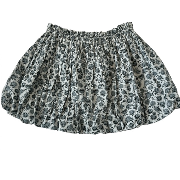 LoveShackFancy Cheyanne Floral Print Bubble Mini Skirt in Warm Grey - Picture 7 of 12